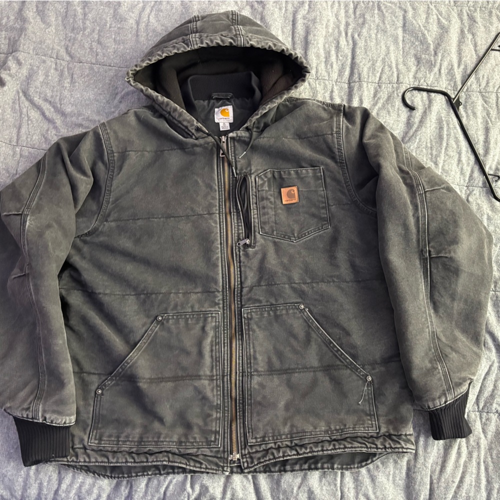 Carhartt Men's Gray Hooded Performance Jacket